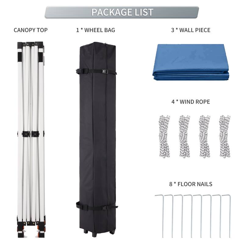 10x10 ft Pop-Up Canopy with 1-Minute Setup, UV Protection, Waterproof, and Adjustable Heights