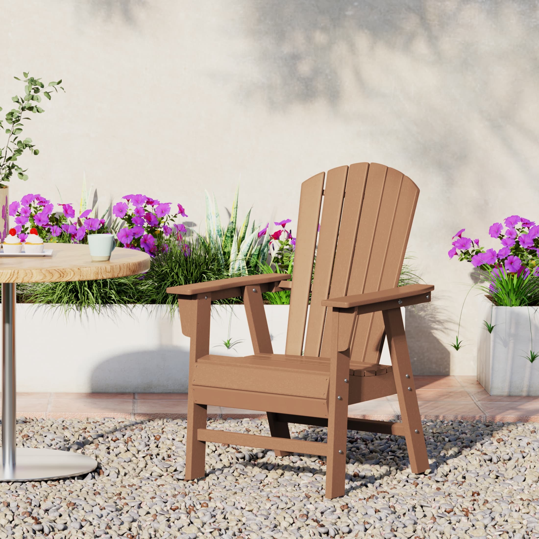 Altura Hdpe All Weather Outdoor Patio Adirondack Dining Chair - On