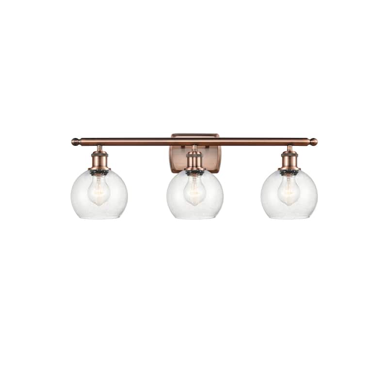 Innovations Lighting 516-3W-10-26 Athens Vanity Athens 3 Light 26" - Antique Copper / Seedy
