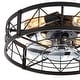 preview thumbnail 90 of 191, 16.5"/18.5"/20"/23.6"/24"/28" Vintage Distressed White Low Profile Caged Ceiling Fan with Light and Remote (7/6/5/3-Blade)