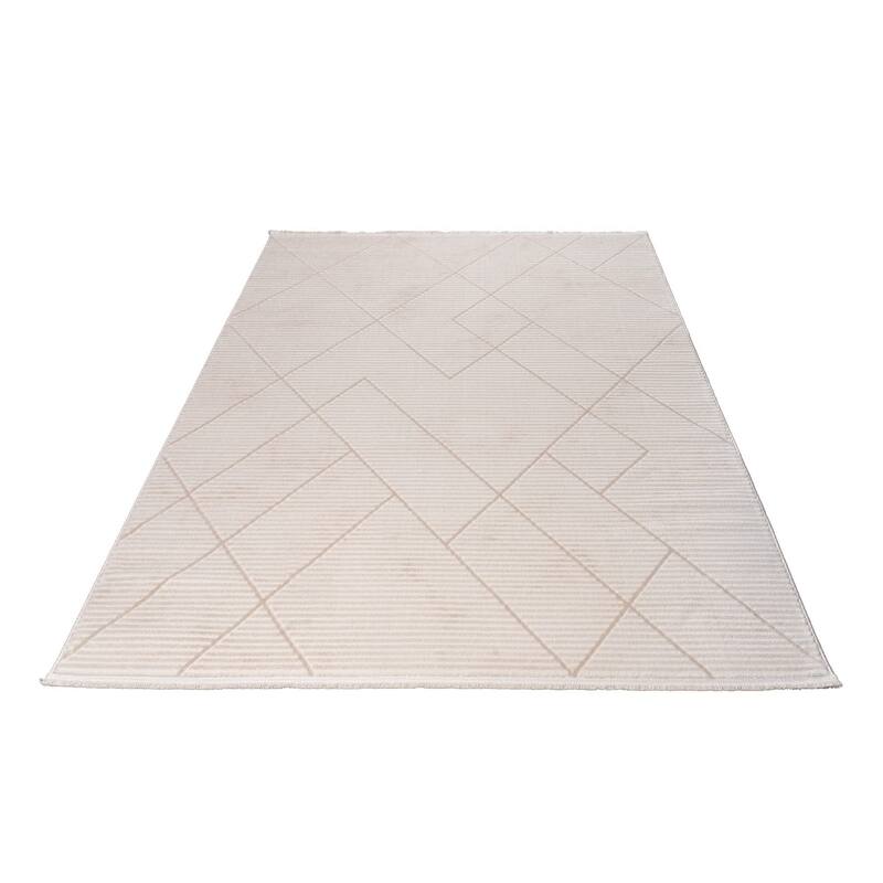 Ladole Rugs Geometric Soft Durable Home Decor Indoor Cream Area Rug