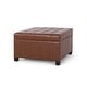 preview thumbnail 22 of 51, Veronica Contemporary Tufted Leather Storage Ottoman by Christopher Knight Home