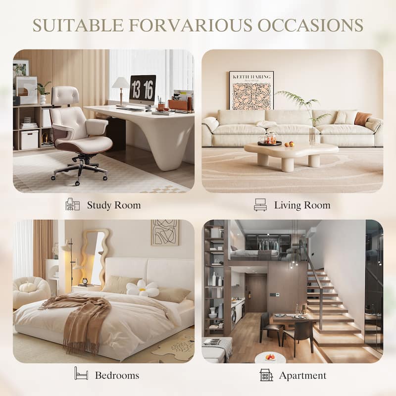 Modern 2-Seater Sofa Deep-Seated Sofa with Armrest Pillows & Side Storage Pockets, for Bedroom, Apartment