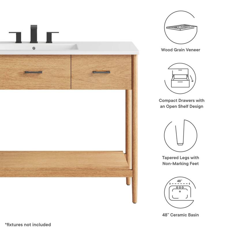 Zaire 18"/24"/30"/36"/48" Bathroom Vanity with White Sink Top