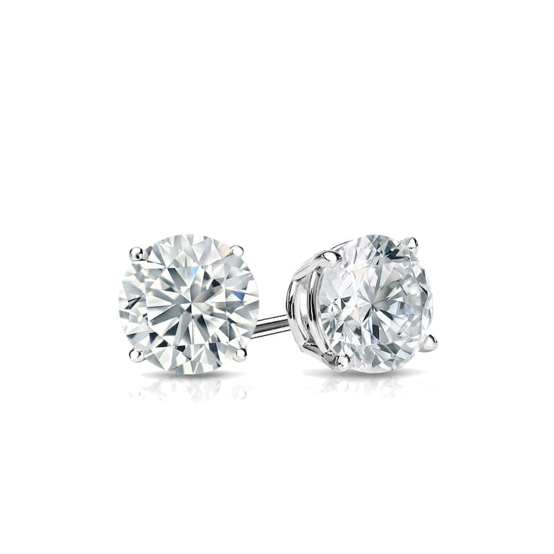 Auriya Natural Round 4-Prong Diamond Stud Earrings 1.00 to 3.00 ct. tw. Push-Back (F-G VS)