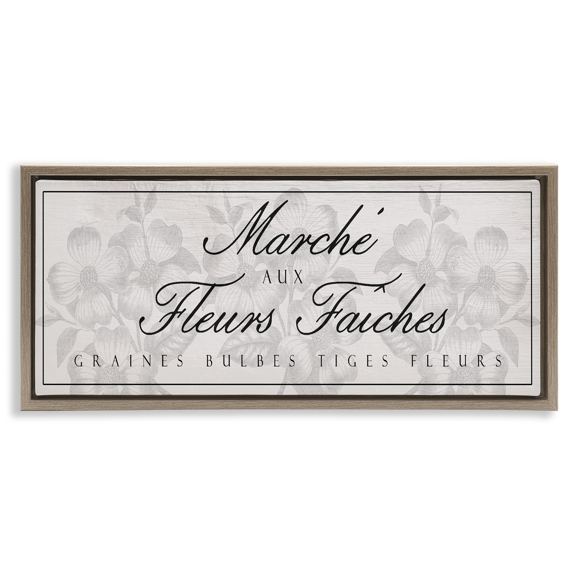 Stupell Vintage French Flower Market Framed Floater Canvas Wall Art Design By Lil' Rue