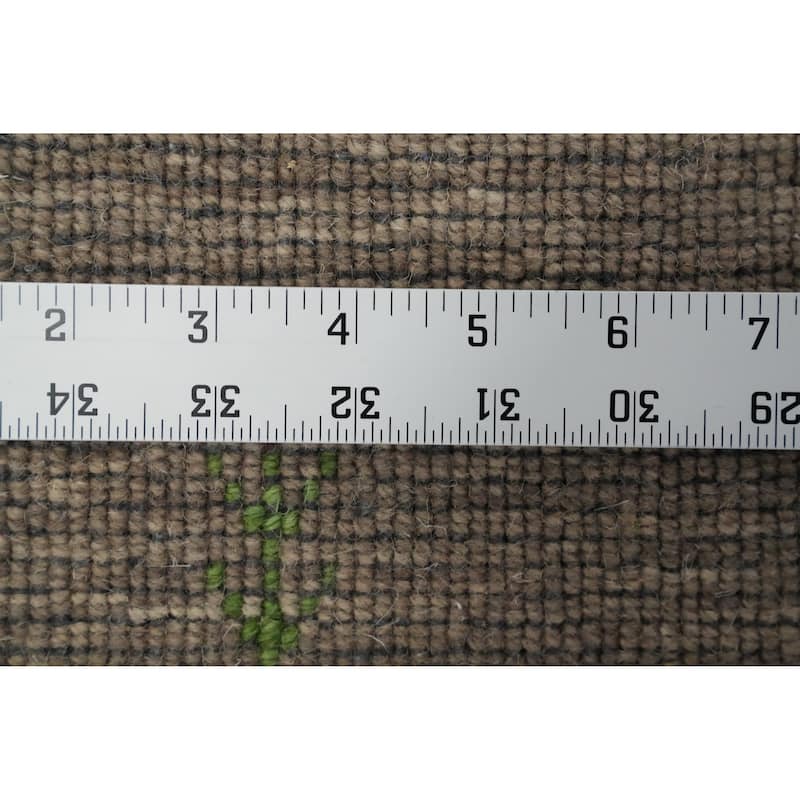 Hand Knotted Oriental 100% Wool Carpet Tribal Animal Pictorial Brown Gabbeh Runner Rug - 8' 0'' X 2' 5''