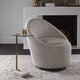 preview thumbnail 1 of 6, Uttermost Butler 8" Wide Modern Luxe Chairside Accent "C" Pull-Up Brushed Stainless / White Marble
