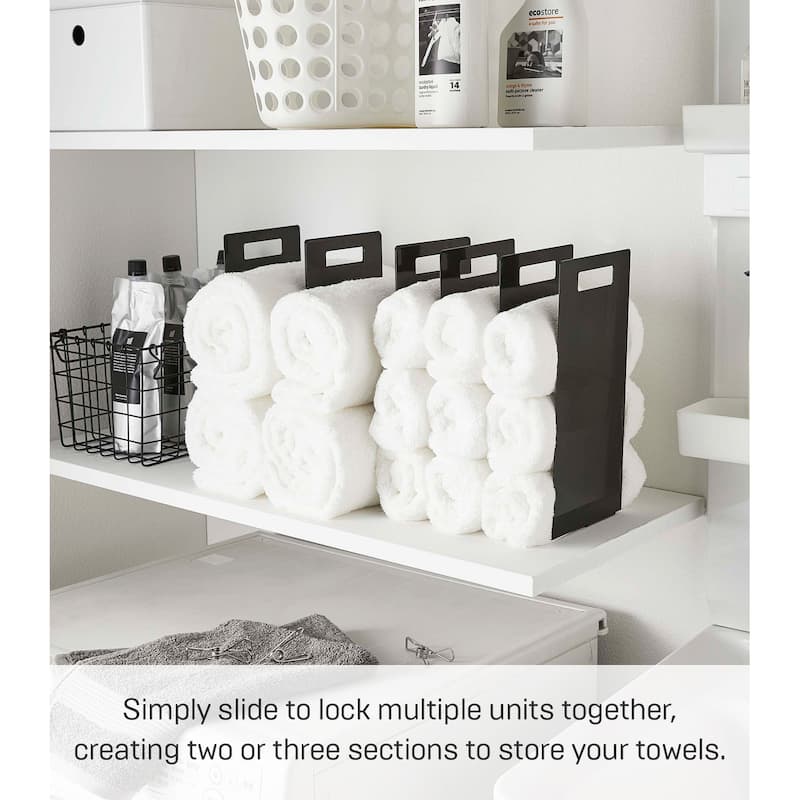 Yamazaki Home Towel Storage Organizer, Steel - L 5.71 x W 5.71 x H 11.81 inches