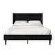 preview thumbnail 19 of 62, CraftPorch Sophisticated Wingback Upholstered Platform Velvet Bed Black - Full
