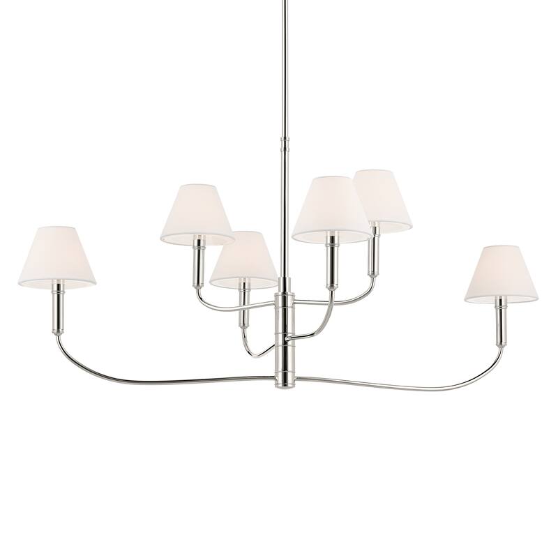 Eadie 41 Inch 6 Light Chandelier in Polished Nickel