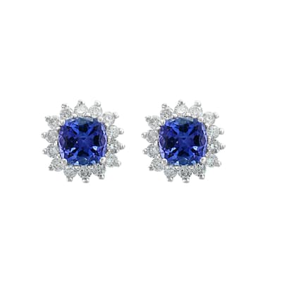EFFY 14K Gold Diamond Tanzanite Stud Earrings