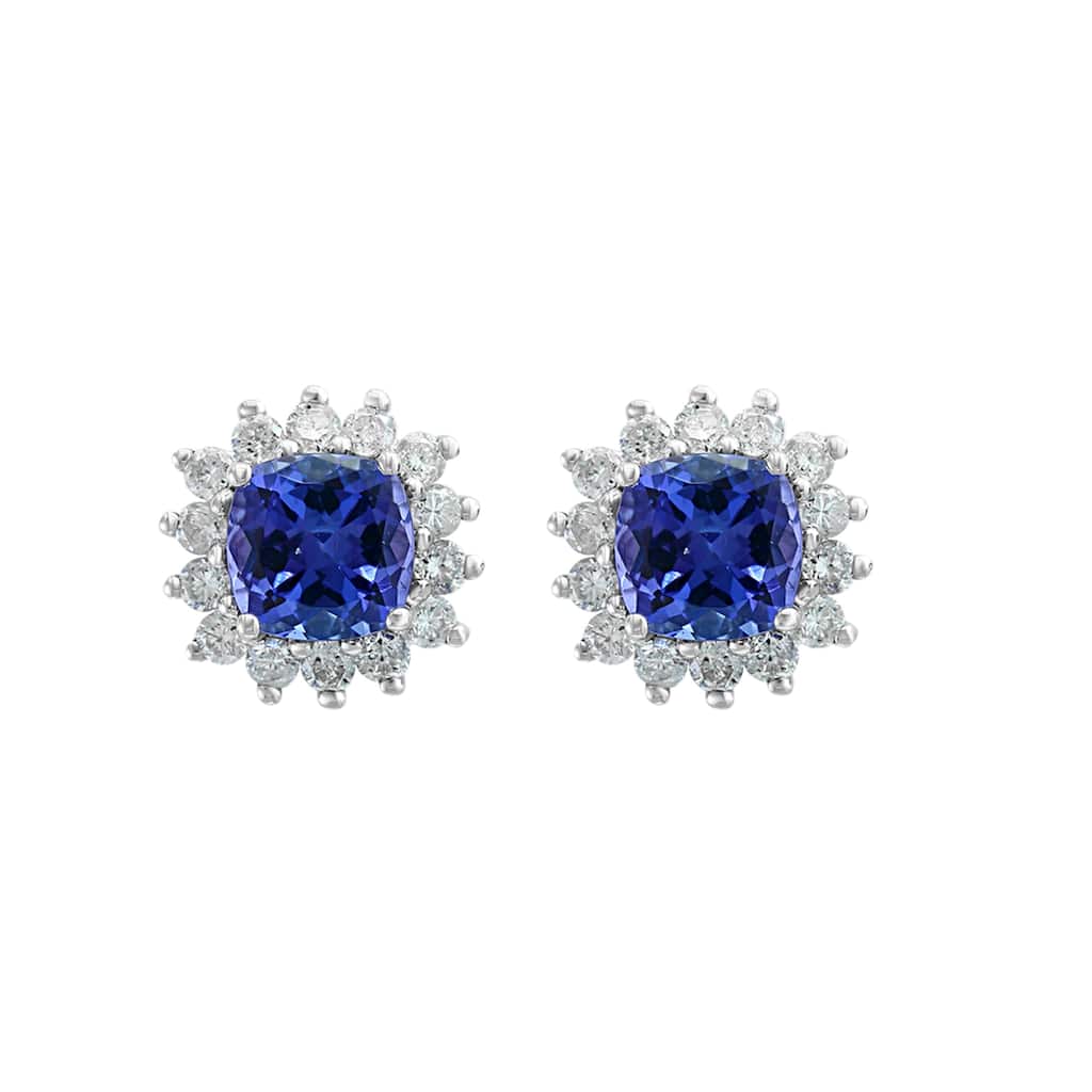 EFFY 14K Gold Diamond Tanzanite Stud Earrings