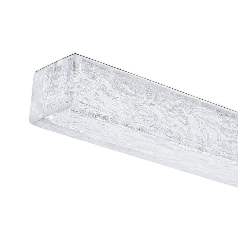 Contemporary Dimmable LED Crystal Style Resin Linear Island Pendant