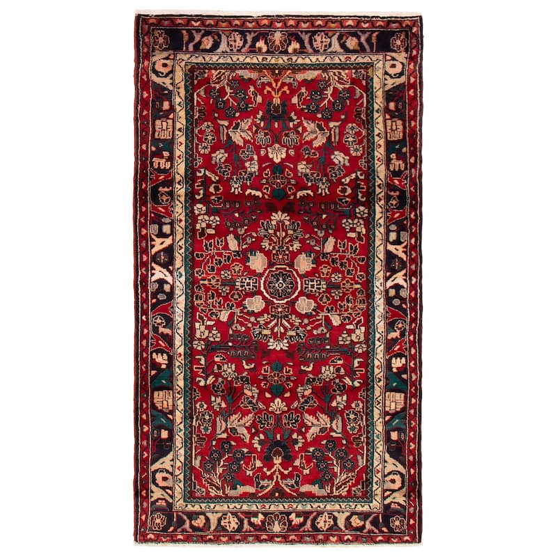 ECARPETGALLERY Hand-knotted Andelz Red Wool Rug - 3'9 x 7'2 - Red - 3'9 x 7'2