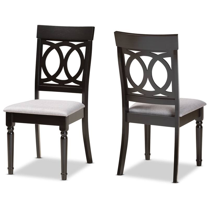 Lucie Modern and Contemporary 2-PC Dining Chair Set - Dark Brown