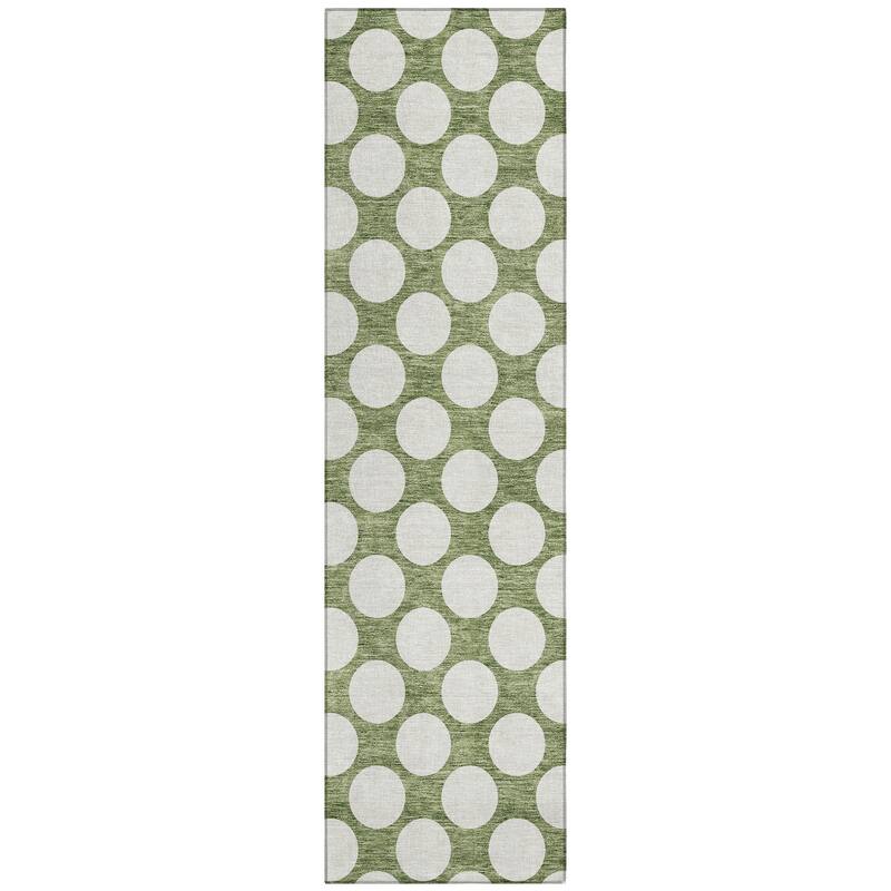 Machine Washable Indoor/ Outdoor Chantille Modern Dots Rug