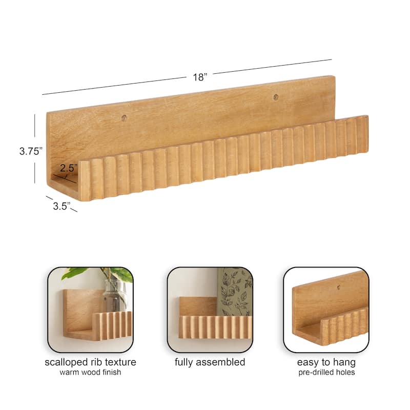 Kate and Laurel Furrow Ledge Shelf Set.