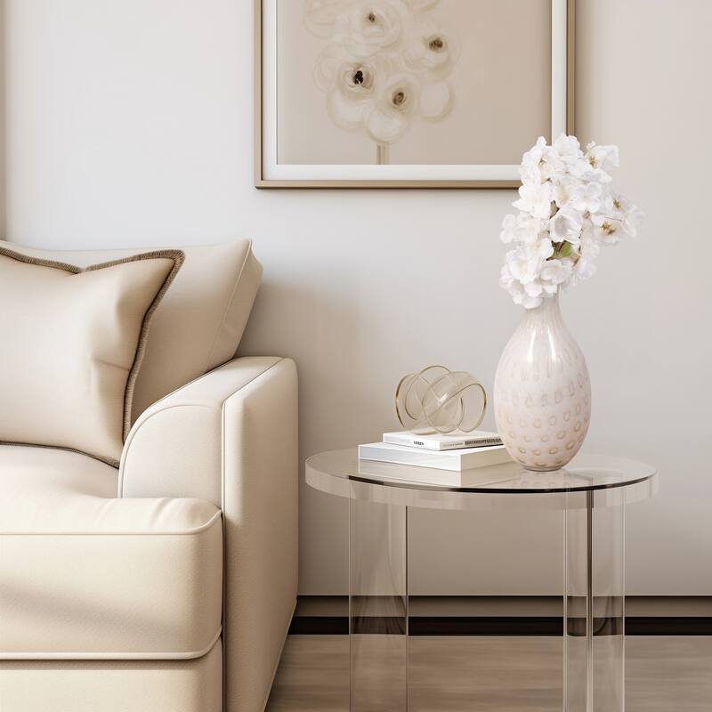 Sagebrook Home Meira Leaf Topper Glass Vase - Exquisite Design for Modern Homes - Durable & Elegant Decor