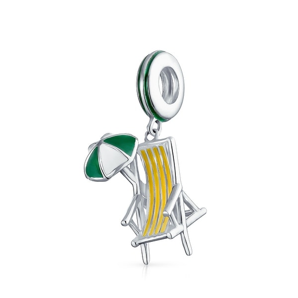 Beach Chair Umbrella Charm 925 Sterling Silver Bead Fit European Brand Charms