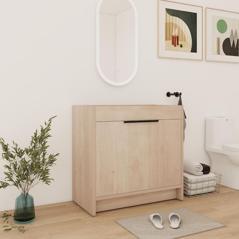 24/30/36 Inch Freestanding Bathroom Vanity Cabinet with Soft Close Door and Adjustable Shelf (Without Sink)