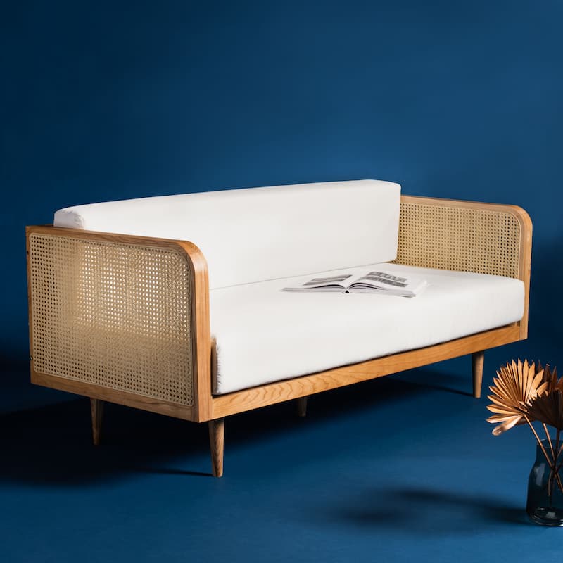 SAFAVIEH Home Helena French Cane Daybed - 75"W x 33"D x 31"H - Natural