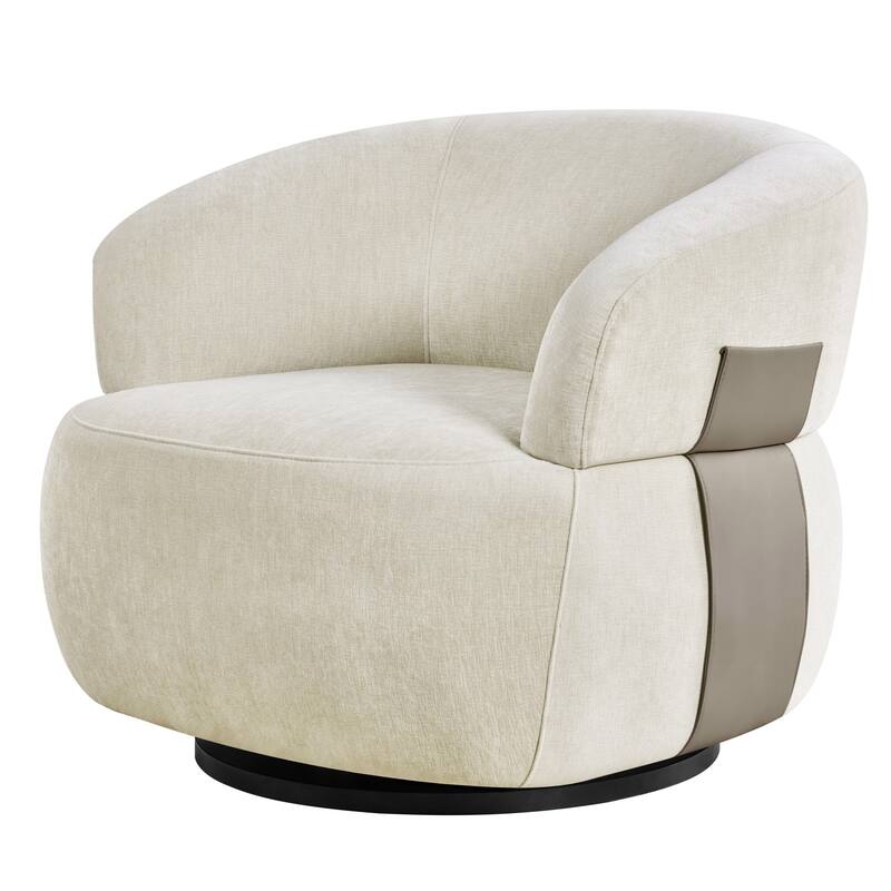 Kieon 33"W 360 Swivel Barrel Chair Modern Accent Chair Set of 2