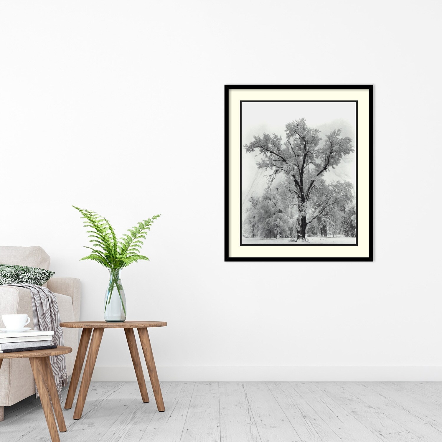 Framed Art Print 'Oak Tree, Snowstorm, Yosemite National Park-1948