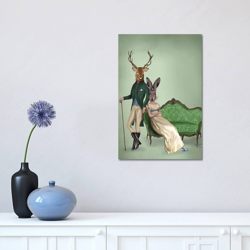 iCanvas "Mr. Deer & Mrs. Rabbit" by Fab Funky Canvas Print