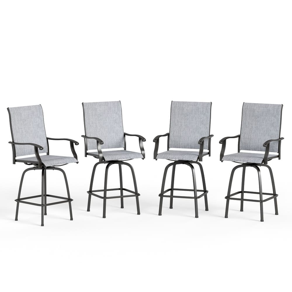 Oudoor All-weather Swivel Patio Bar Stools (Set of 2/4)