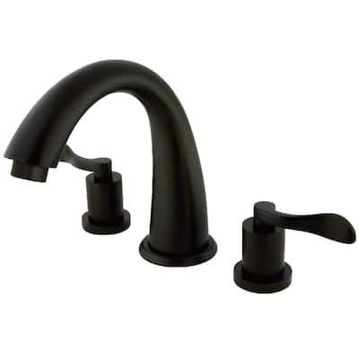 Kingston Brass Vintage Deck Mounted Roman Tub Filler with Lever