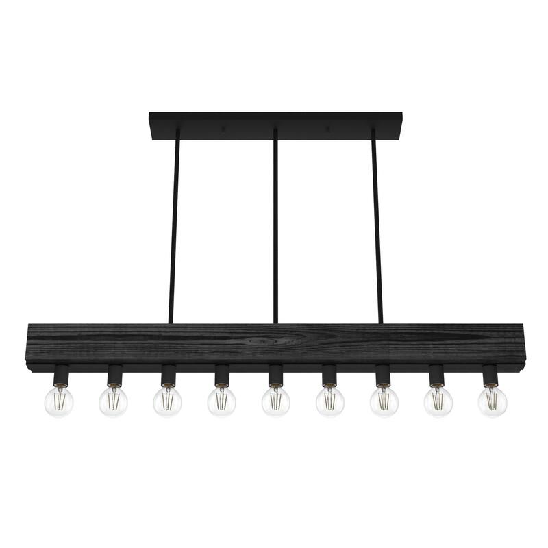 Hunter Donelson 9-Light Linear Chandelier - Rustic, Farmhouse - Dining Room, Kitchen Island