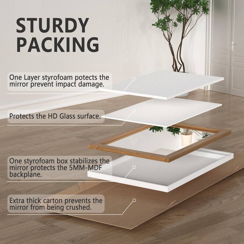 Rural Style Wall Mirrors Farmhouse Bathroom Mirrors Barn Mirror Vanity Mirror with Wood Framed(1 Piece)