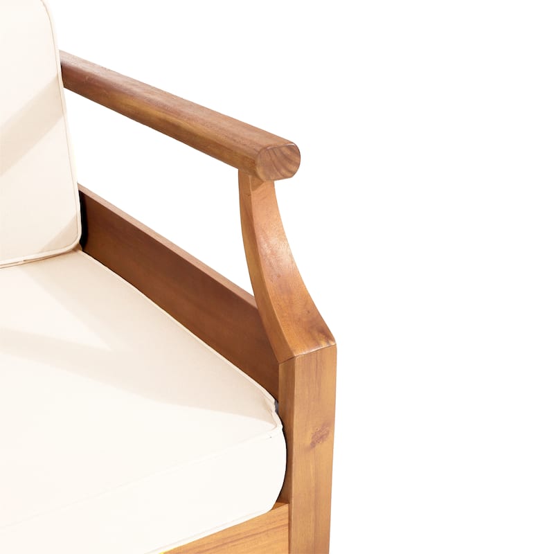 Aston Outdoor Acacia Wood 3 Seater Sofa by Christopher Knight Home