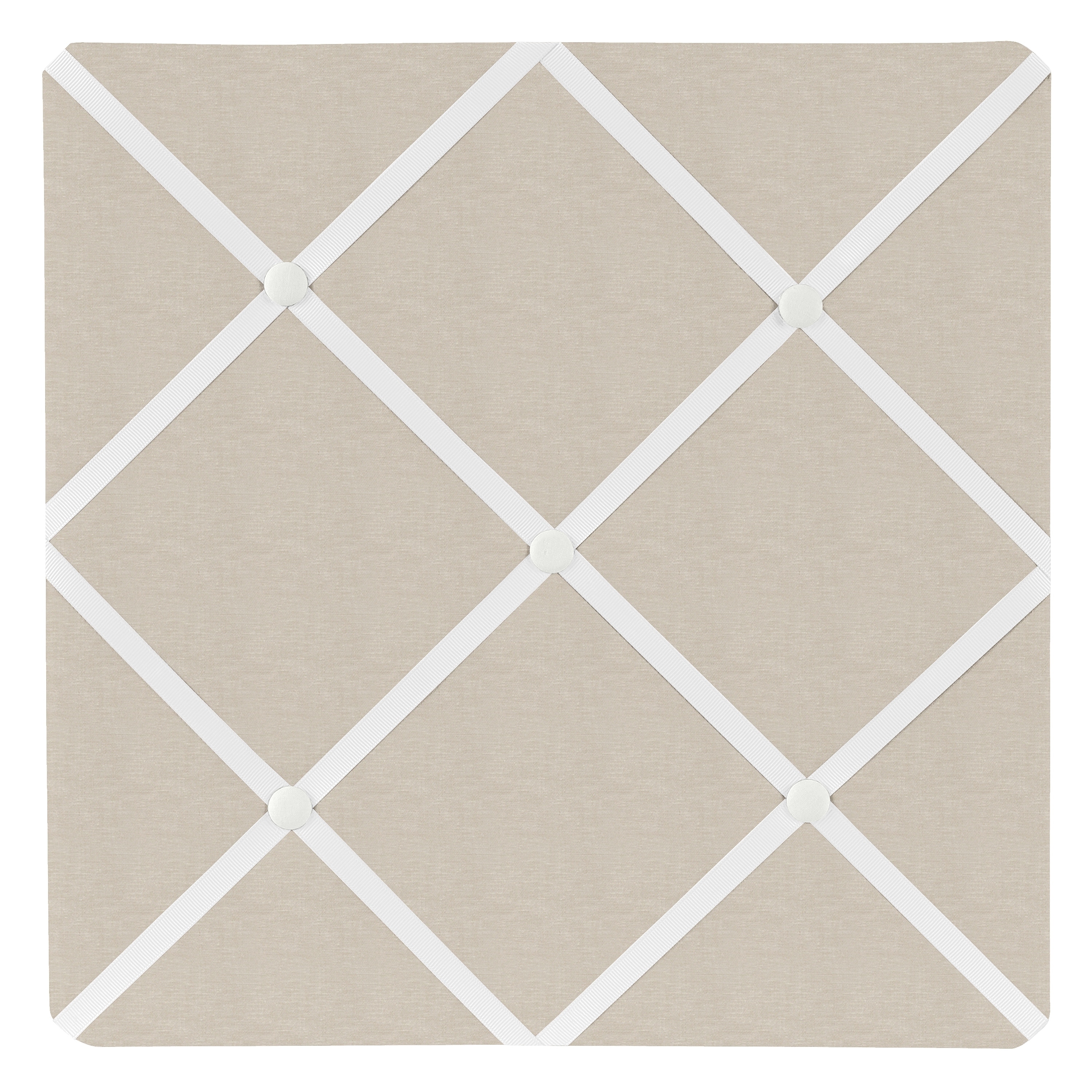 Boho Bohemian 13in Fabric Memory Photo Bulletin Board - Neutral Ivory Beige Tan Taupe Woodland Farmhouse Botanical Floral Linen