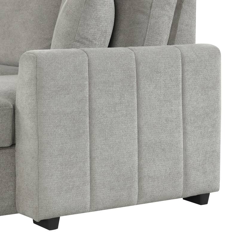 L-Shaped Sectional Sofa with Pull-out Sofa Bed, Modular Sleeper Sofa Couch with Reversible Storage Chaise for Living Room