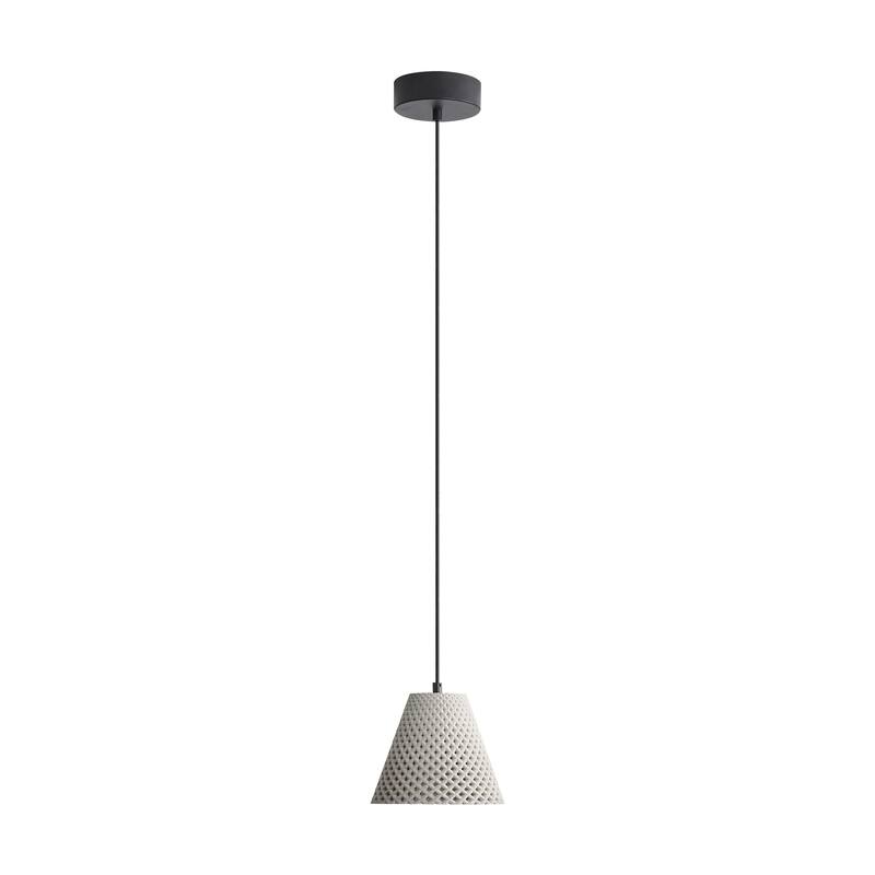 Clarus 8" LED Pendant in Grey Cement - Silver