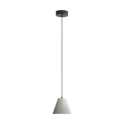 Clarus 8" LED Pendant in Grey Cement - Silver