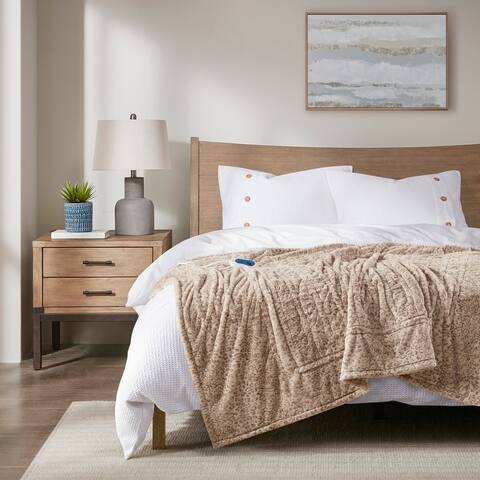 Beautyrest Marselle Oversized Faux Fur Heated Throw