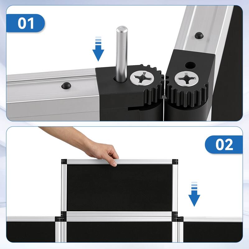 Foldable 3+1 Bulletin Board, Aluminum Foldable Display Board