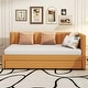 preview thumbnail 2 of 11, Twin Daybed Slat Sofa Bed with Trundle - Yellow