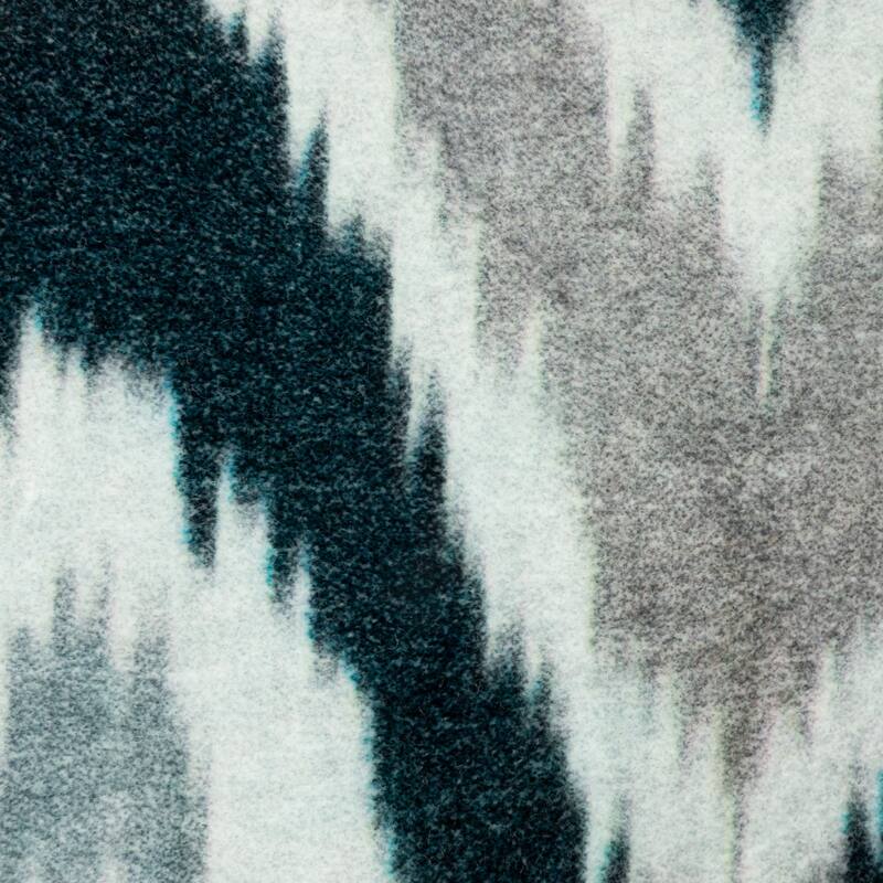 Cotton Velvet Ikat Printed Lumbar Pillow with Tassels and Chambray Back