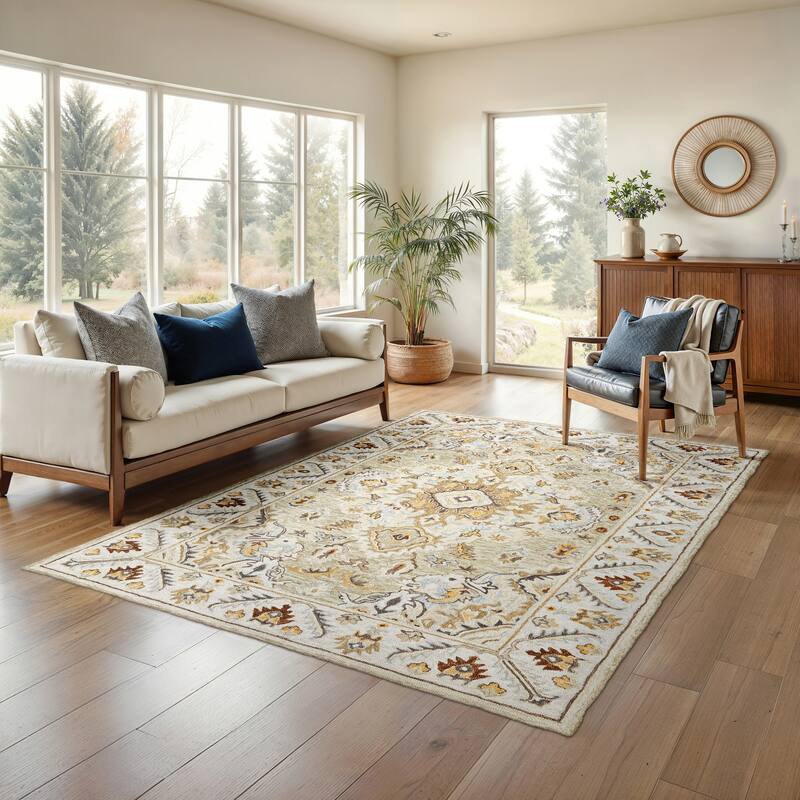 Style Haven Ava Hand-tufted Wool Loop-pile Tribal Bohemian Area Rug - 10' x 13' - Rectangle