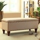preview thumbnail 4 of 48, Copper Grove Muscari Upholstered Storage Bench with Nailhead Trim Tan