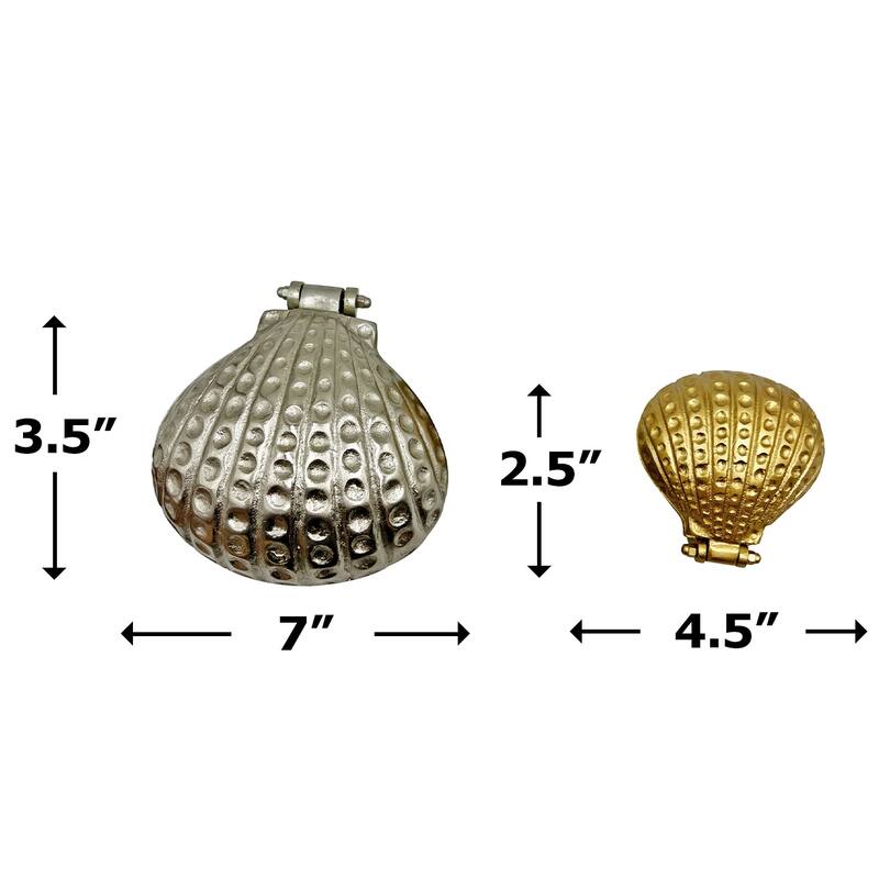 Set of 2 Decorative Handmade Aluminum Shell Shape Bowl - Set of 2