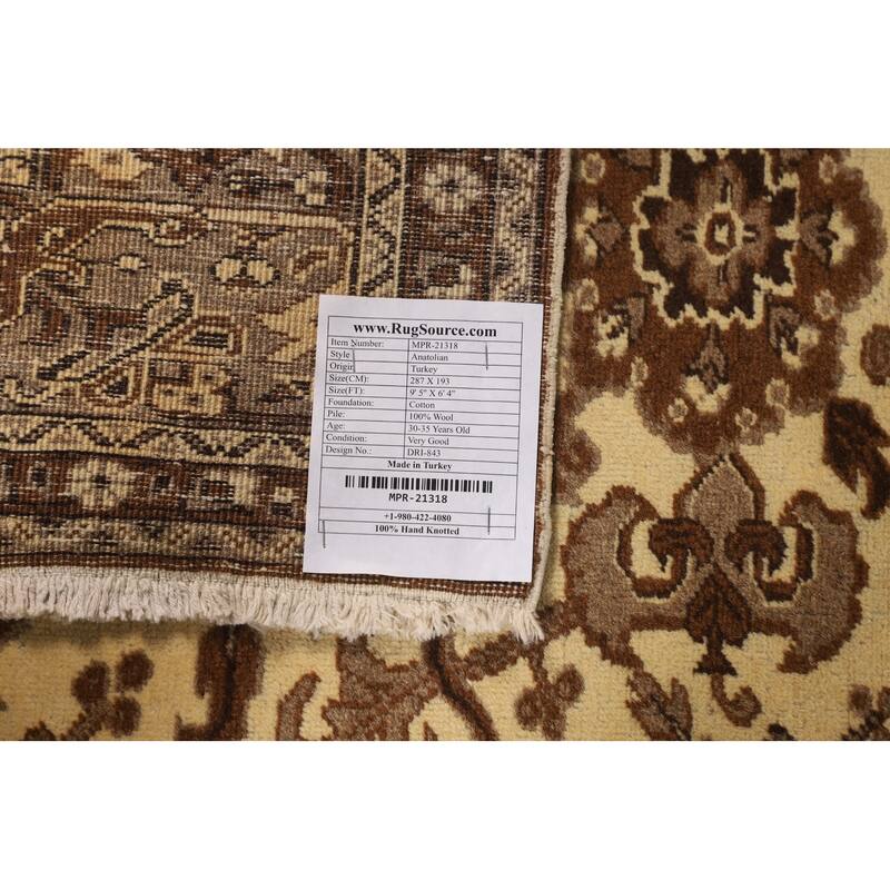 Anatolian Turkish Vintage Area Rug Handmade Wool Carpet - 6'4" X 9'5"