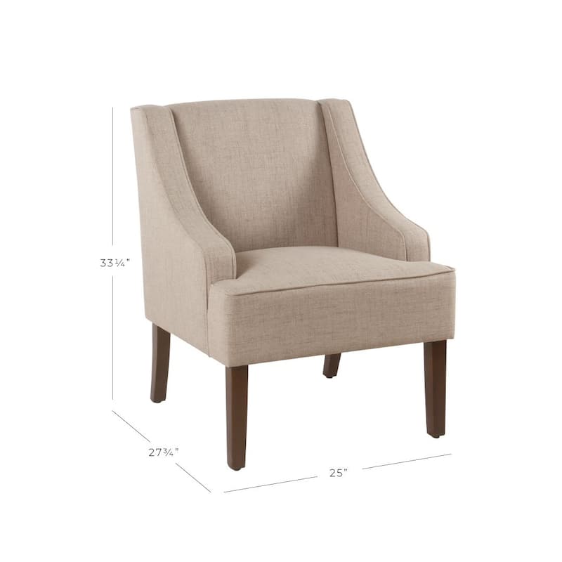 Porch & Den Lyric Tan Swoop Arm Accent Chair