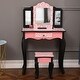 preview thumbnail 1 of 6, Three-Fold Mirror Single Drawer Arc Feet Children Dresser Pink