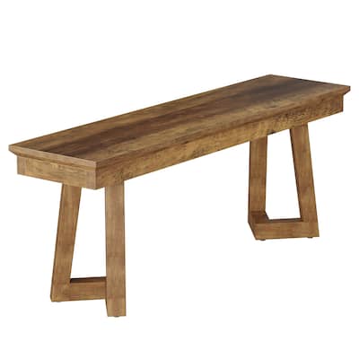 47" Farmhouse Dining Bench, Long Rustic Wooden Bench Seat