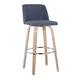 Option Blue Fabric/Chrome Round Footrest